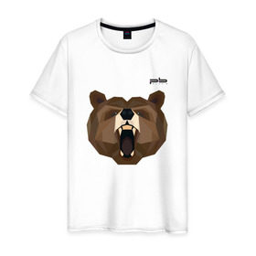 Мужская футболка хлопок с принтом Медведь Plan B №1 (черный) в Кировске, 100% хлопок | прямой крой, круглый вырез горловины, длина до линии бедер, слегка спущенное плечо. | Тематика изображения на принте: 