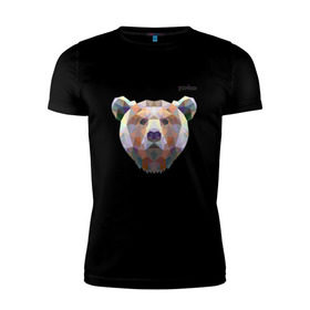 Мужская футболка премиум с принтом Медведь Plan B №5 (чёрный) в Кировске, 92% хлопок, 8% лайкра | приталенный силуэт, круглый вырез ворота, длина до линии бедра, короткий рукав | Тематика изображения на принте: planb | кальян | медведь | планб
