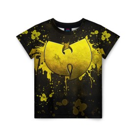 Детская футболка 3D с принтом Wu-Tang Clan в Кировске, 100% гипоаллергенный полиэфир | прямой крой, круглый вырез горловины, длина до линии бедер, чуть спущенное плечо, ткань немного тянется | Тематика изображения на принте: хип хоп