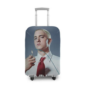 Чехол для чемодана 3D с принтом Eminem в Кировске, 86% полиэфир, 14% спандекс | двустороннее нанесение принта, прорези для ручек и колес | eminem | music | rap | музыка | реп | эминем