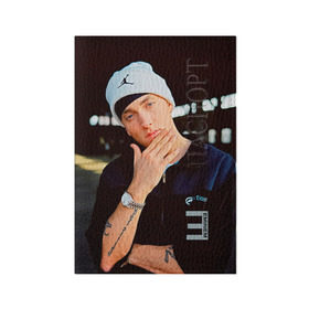 Обложка для паспорта матовая кожа с принтом Eminem в Кировске, натуральная матовая кожа | размер 19,3 х 13,7 см; прозрачные пластиковые крепления | eminem | music | rap | музыка | реп | эминем
