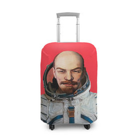Чехол для чемодана 3D с принтом Ленин космонавт в Кировске, 86% полиэфир, 14% спандекс | двустороннее нанесение принта, прорези для ручек и колес | lenin | ильич | космонавт | космос | ленин | ретро | ссср | товарищ