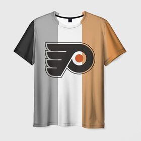 Мужская футболка 3D с принтом Philadelphia Flyers в Кировске, 100% полиэфир | прямой крой, круглый вырез горловины, длина до линии бедер | nhl | philadelphia flyers | спорт | хоккей