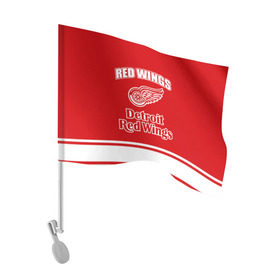 Флаг для автомобиля с принтом Detroit red wings в Кировске, 100% полиэстер | Размер: 30*21 см | detroit red wings | nhl | спорт | хоккей