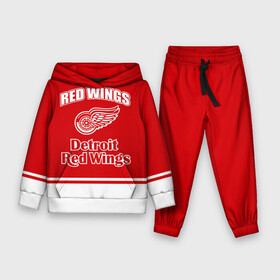 Детский костюм 3D (с толстовкой) с принтом Detroit red wings в Кировске,  |  | detroit red wings | nhl | спорт | хоккей