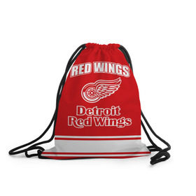 Рюкзак-мешок 3D с принтом Detroit red wings в Кировске, 100% полиэстер | плотность ткани — 200 г/м2, размер — 35 х 45 см; лямки — толстые шнурки, застежка на шнуровке, без карманов и подкладки | detroit red wings | nhl | спорт | хоккей
