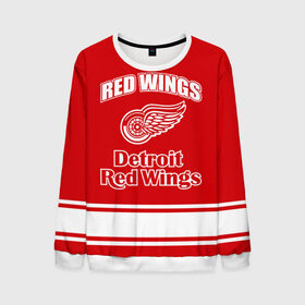 Мужской свитшот 3D с принтом Detroit red wings в Кировске, 100% полиэстер с мягким внутренним слоем | круглый вырез горловины, мягкая резинка на манжетах и поясе, свободная посадка по фигуре | detroit red wings | nhl | спорт | хоккей