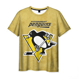 Мужская футболка 3D с принтом Pittsburgh Pinguins в Кировске, 100% полиэфир | прямой крой, круглый вырез горловины, длина до линии бедер | nhl | pittsburgh pinguins | спорт | хоккей