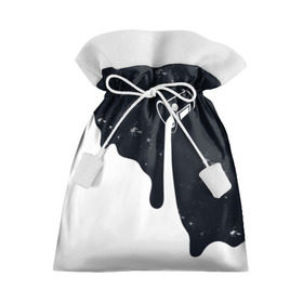 Подарочный 3D мешок с принтом Черно-белый в Кировске, 100% полиэстер | Размер: 29*39 см | Тематика изображения на принте: брызги | ведро | космос | краска | черно белый