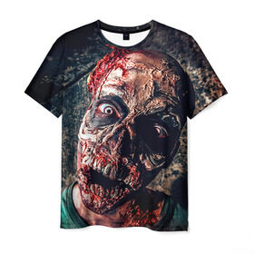 Мужская футболка 3D с принтом Зомби в Кировске, 100% полиэфир | прямой крой, круглый вырез горловины, длина до линии бедер | зомби