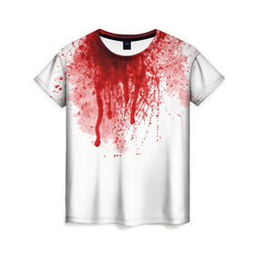 Женская футболка 3D с принтом Кровь в Кировске, 100% полиэфир ( синтетическое хлопкоподобное полотно) | прямой крой, круглый вырез горловины, длина до линии бедер | halloween | без головы | кровь | праздник | тыква | хэллоуин