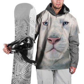 Накидка на куртку 3D с принтом Белый лев в Кировске, 100% полиэстер |  | белый лев | животные | лев