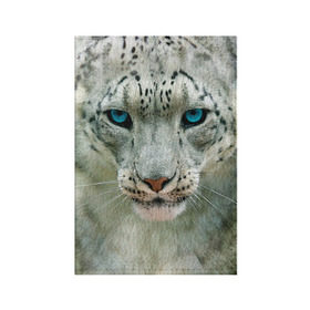 Обложка для паспорта матовая кожа с принтом Снежный барс в Кировске, натуральная матовая кожа | размер 19,3 х 13,7 см; прозрачные пластиковые крепления | барс | животные | кошка | снежный барс