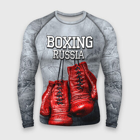 Мужской рашгард 3D с принтом Boxing в Кировске,  |  | boxing | boxing russia | бокс | боксер | перчатки