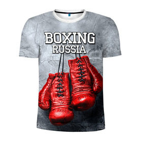 Мужская футболка 3D спортивная с принтом Boxing в Кировске, 100% полиэстер с улучшенными характеристиками | приталенный силуэт, круглая горловина, широкие плечи, сужается к линии бедра | boxing | boxing russia | бокс | боксер | перчатки