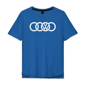 Мужская футболка хлопок Oversize с принтом AUDI VW в Кировске, 100% хлопок | свободный крой, круглый ворот, “спинка” длиннее передней части | audi vw фольксваген volkswagen ауди