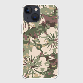 Чехол для iPhone 13 mini с принтом Камуфляж в Кировске,  |  | хаки
