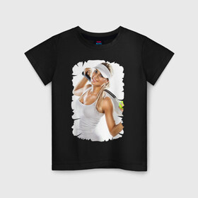 Детская футболка хлопок с принтом Теннис в Кировске, 100% хлопок | круглый вырез горловины, полуприлегающий силуэт, длина до линии бедер | 