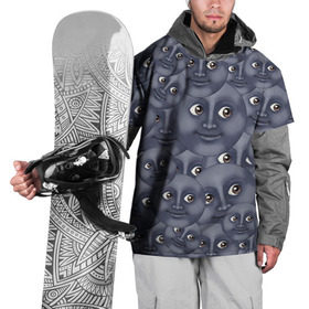 Накидка на куртку 3D с принтом Эмодзи в Кировске, 100% полиэстер |  | emoji | moon | луна | смайл | смайлик | эмоджи | эмодзи