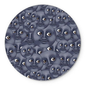 Коврик круглый с принтом Эмодзи в Кировске, резина и полиэстер | круглая форма, изображение наносится на всю лицевую часть | emoji | moon | луна | смайл | смайлик | эмоджи | эмодзи