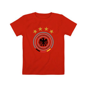 Детская футболка хлопок с принтом Сборная Германии в Кировске, 100% хлопок | круглый вырез горловины, полуприлегающий силуэт, длина до линии бедер | Тематика изображения на принте: germany | германия