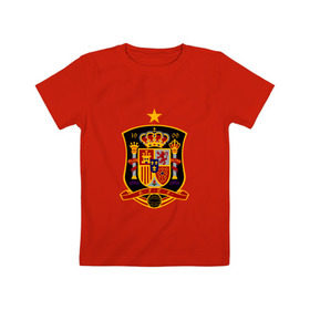 Детская футболка хлопок с принтом Сборная Испании в Кировске, 100% хлопок | круглый вырез горловины, полуприлегающий силуэт, длина до линии бедер | spain | испания | сборная испании
футбол