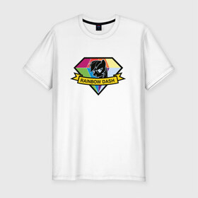 Мужская футболка премиум с принтом Rainbow Dash в Кировске, 92% хлопок, 8% лайкра | приталенный силуэт, круглый вырез ворота, длина до линии бедра, короткий рукав | my little pony | rainbow dash | красивая картинка с rainbow dash.радуга | пони
