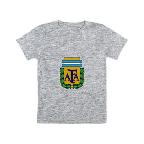Детская футболка хлопок с принтом Сборная Аргентины в Кировске, 100% хлопок | круглый вырез горловины, полуприлегающий силуэт, длина до линии бедер | Тематика изображения на принте: argentina | аргентина | сборная аргентина | футбол
