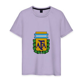 Мужская футболка хлопок с принтом Сборная Аргентины в Кировске, 100% хлопок | прямой крой, круглый вырез горловины, длина до линии бедер, слегка спущенное плечо. | argentina | аргентина | сборная аргентина | футбол