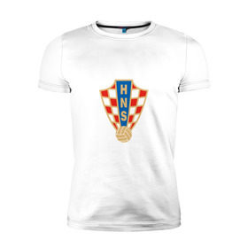 Мужская футболка премиум с принтом Сборная Хорватии в Кировске, 92% хлопок, 8% лайкра | приталенный силуэт, круглый вырез ворота, длина до линии бедра, короткий рукав | сборная хорватиихорватия | футбол