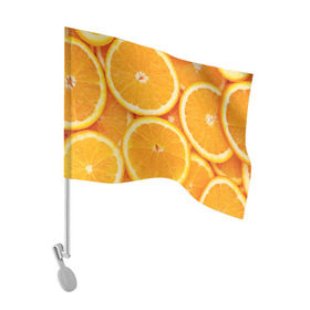 Флаг для автомобиля с принтом Апельсин в Кировске, 100% полиэстер | Размер: 30*21 см | апельсин | еда | лимон | фрукт