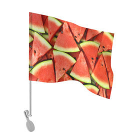 Флаг для автомобиля с принтом Дольки арбуза в Кировске, 100% полиэстер | Размер: 30*21 см | арбуз | дольки арбуза | еда | фрукт | ягода