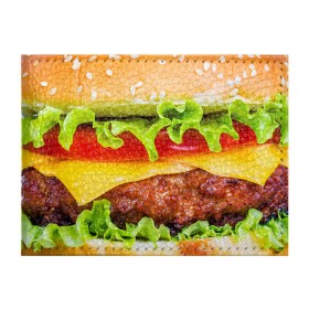 Обложка на студенческий билет с принтом Гамбургер в Кировске, натуральная кожа | Размер: 11*8 см; Печать на всей внешней стороне | Тематика изображения на принте: бутерброд | гамбургер | еда | фастфуд | чизбургер