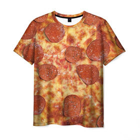 Мужская футболка 3D с принтом Пицца в Кировске, 100% полиэфир | прямой крой, круглый вырез горловины, длина до линии бедер | pizza | еда | пицца | фастфуд
