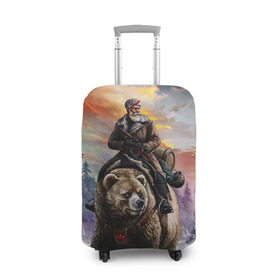 Чехол для чемодана 3D с принтом Медведь в Кировске, 86% полиэфир, 14% спандекс | двустороннее нанесение принта, прорези для ручек и колес | лес | медведь | мишка | патриот | россия | я русский