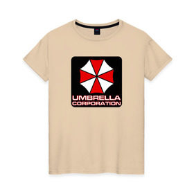 Женская футболка хлопок с принтом UMBRELLA в Кировске, 100% хлопок | прямой крой, круглый вырез горловины, длина до линии бедер, слегка спущенное плечо | амбрелла | обитель зла