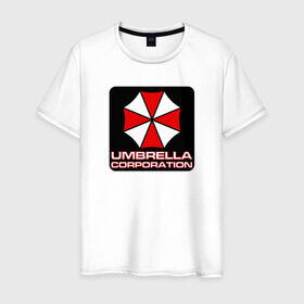 Мужская футболка хлопок с принтом UMBRELLA в Кировске, 100% хлопок | прямой крой, круглый вырез горловины, длина до линии бедер, слегка спущенное плечо. | амбрелла | обитель зла