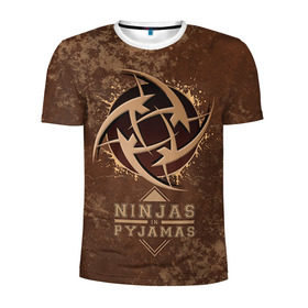 Мужская футболка 3D спортивная с принтом Ninjas In Pyjamas в Кировске, 100% полиэстер с улучшенными характеристиками | приталенный силуэт, круглая горловина, широкие плечи, сужается к линии бедра | nip