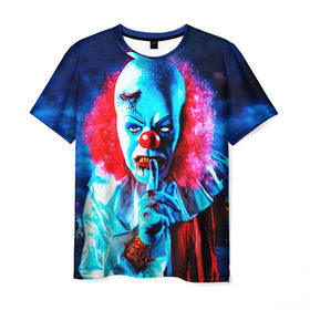 Мужская футболка 3D с принтом Клоун в Кировске, 100% полиэфир | прямой крой, круглый вырез горловины, длина до линии бедер | halloween | злодей | злой | клоун | монстр | хэлоуин