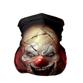 Бандана-труба 3D с принтом Зомби клоун в Кировске, 100% полиэстер, ткань с особыми свойствами — Activecool | плотность 150‒180 г/м2; хорошо тянется, но сохраняет форму | halloween | злодей | злой | клоун | монстр | хэлоуин