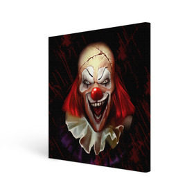 Холст квадратный с принтом Зомби клоун в Кировске, 100% ПВХ |  | halloween | злодей | злой | клоун | монстр | хэлоуин