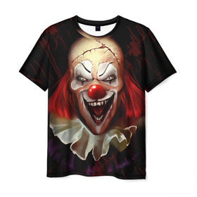 Мужская футболка 3D с принтом Зомби клоун в Кировске, 100% полиэфир | прямой крой, круглый вырез горловины, длина до линии бедер | Тематика изображения на принте: halloween | злодей | злой | клоун | монстр | хэлоуин