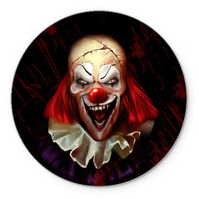 Коврик круглый с принтом Зомби клоун в Кировске, резина и полиэстер | круглая форма, изображение наносится на всю лицевую часть | halloween | злодей | злой | клоун | монстр | хэлоуин