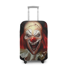 Чехол для чемодана 3D с принтом Зомби клоун в Кировске, 86% полиэфир, 14% спандекс | двустороннее нанесение принта, прорези для ручек и колес | halloween | злодей | злой | клоун | монстр | хэлоуин