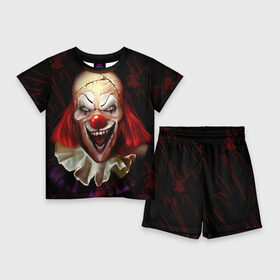 Детский костюм с шортами 3D с принтом Зомби клоун в Кировске,  |  | halloween | злодей | злой | клоун | монстр | хэлоуин