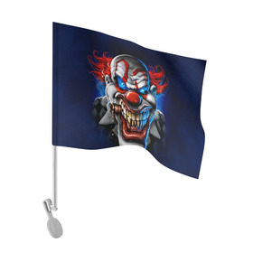 Флаг для автомобиля с принтом Клоун в Кировске, 100% полиэстер | Размер: 30*21 см | halloween | злодей | злой | клоун | монстр | хэлоуин