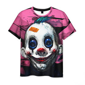 Мужская футболка 3D с принтом Клоун в Кировске, 100% полиэфир | прямой крой, круглый вырез горловины, длина до линии бедер | Тематика изображения на принте: halloween | злодей | злой | клоун | монстр | хэлоуин