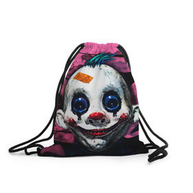Рюкзак-мешок 3D с принтом Клоун в Кировске, 100% полиэстер | плотность ткани — 200 г/м2, размер — 35 х 45 см; лямки — толстые шнурки, застежка на шнуровке, без карманов и подкладки | halloween | злодей | злой | клоун | монстр | хэлоуин