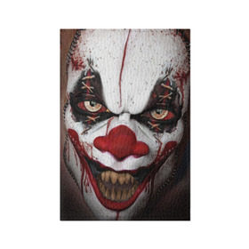 Обложка для паспорта матовая кожа с принтом Зомби клоун в Кировске, натуральная матовая кожа | размер 19,3 х 13,7 см; прозрачные пластиковые крепления | halloween | злодей | злой | клоун | монстр | хэлоуин