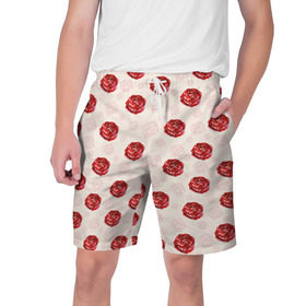 Мужские шорты 3D с принтом Розы в Кировске,  полиэстер 100% | прямой крой, два кармана без застежек по бокам. Мягкая трикотажная резинка на поясе, внутри которой широкие завязки. Длина чуть выше колен | паттерн | цветочный